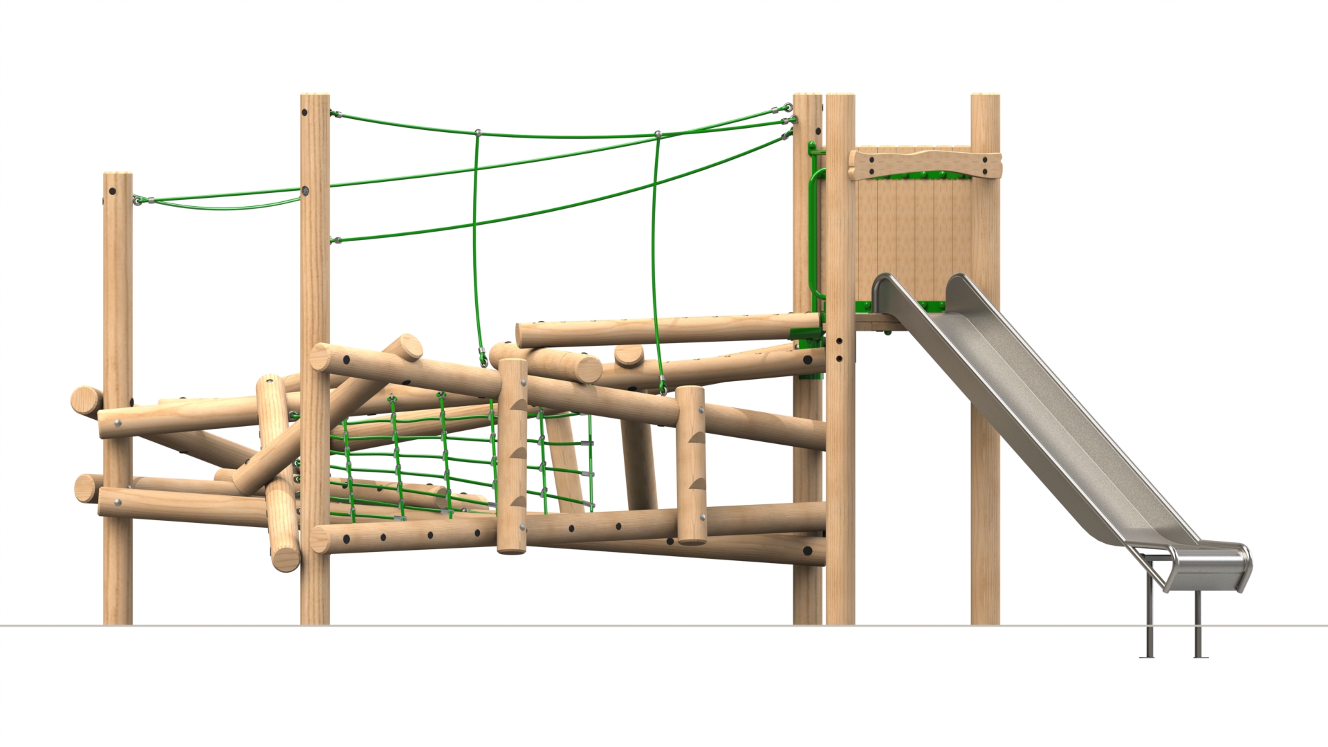 Clamber Stack 3 Timber Climbing Frame with Slide
