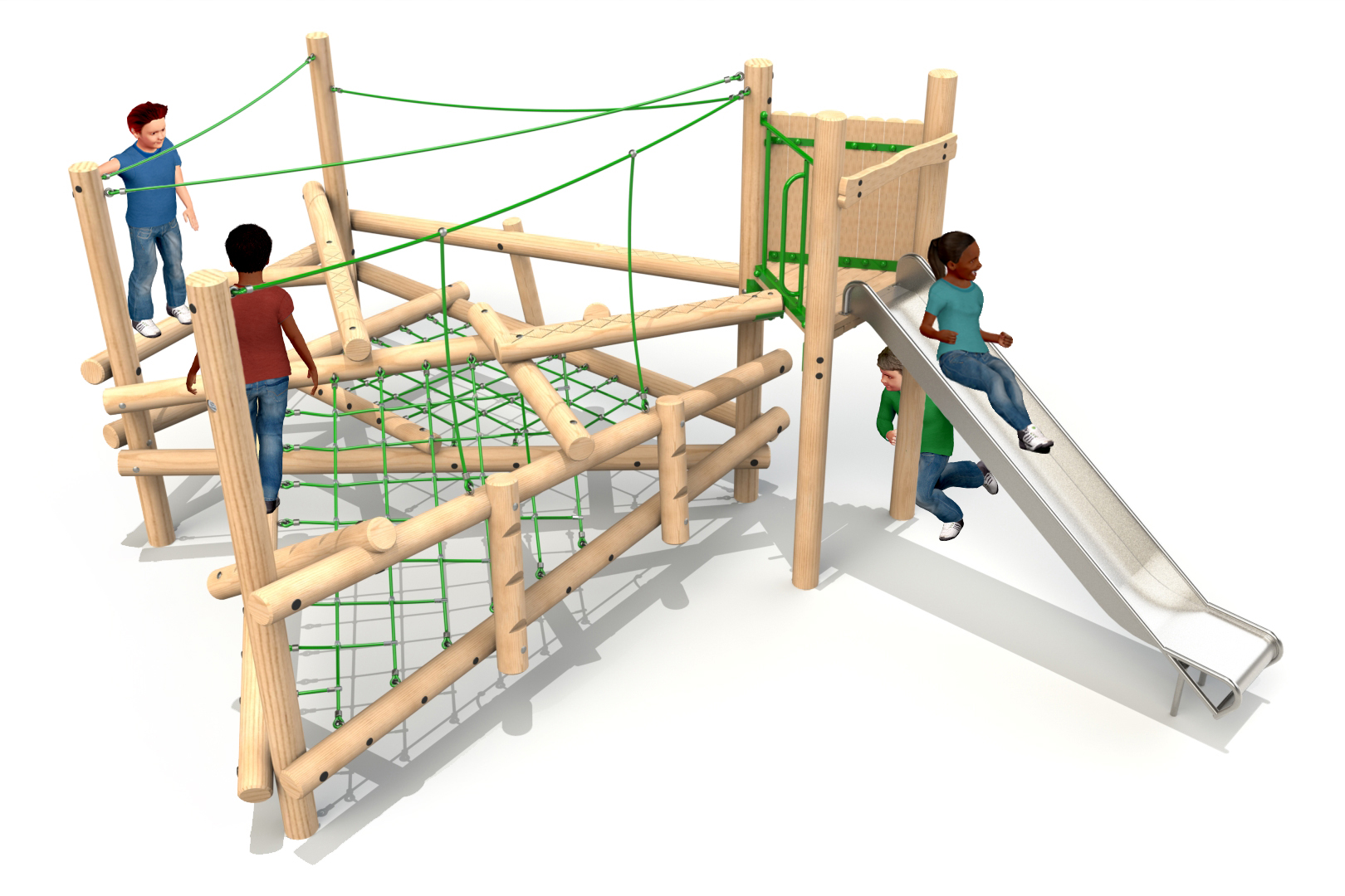 Clamber Stack 3 Timber Climbing Frame with Slide