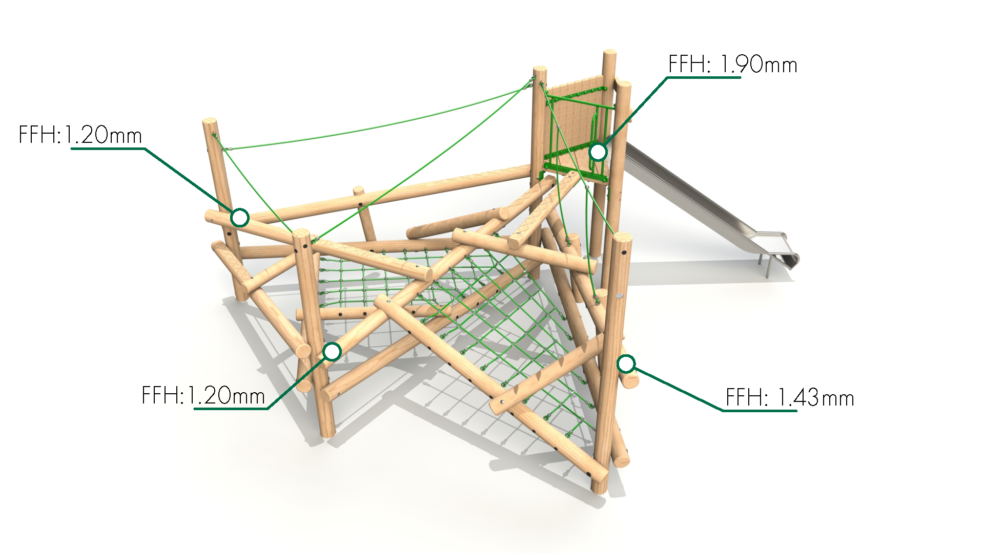 Clamber Stack 3 Timber Climbing Frame with Slide