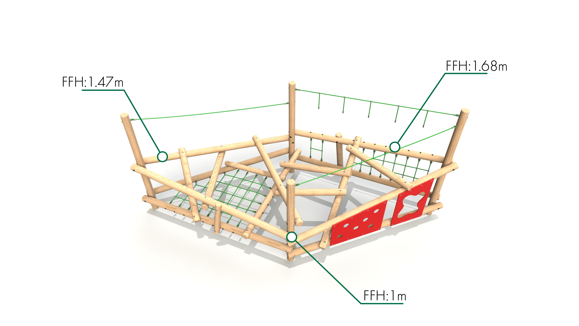Clamber Stack 4 Timber Climbing Frame