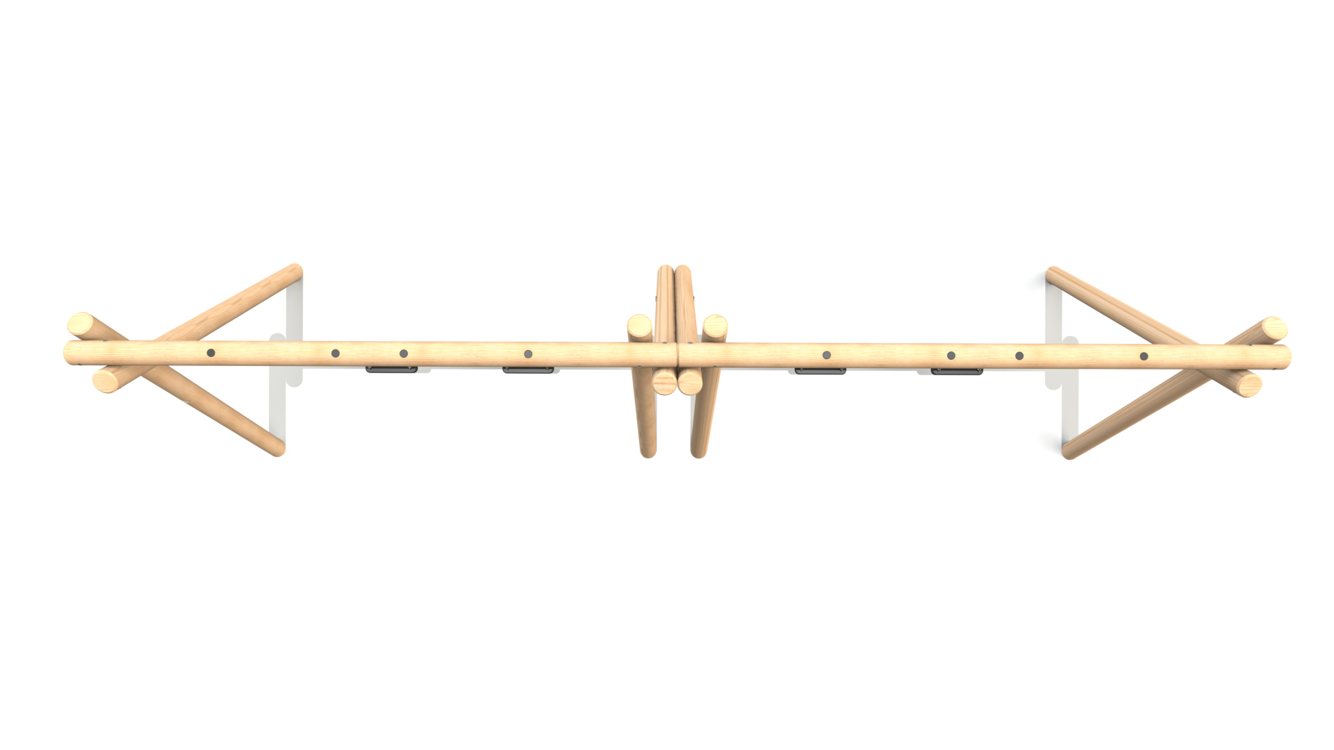 Double Timber Swing Frame - 4 no. Flat Swing Seats (2.4)