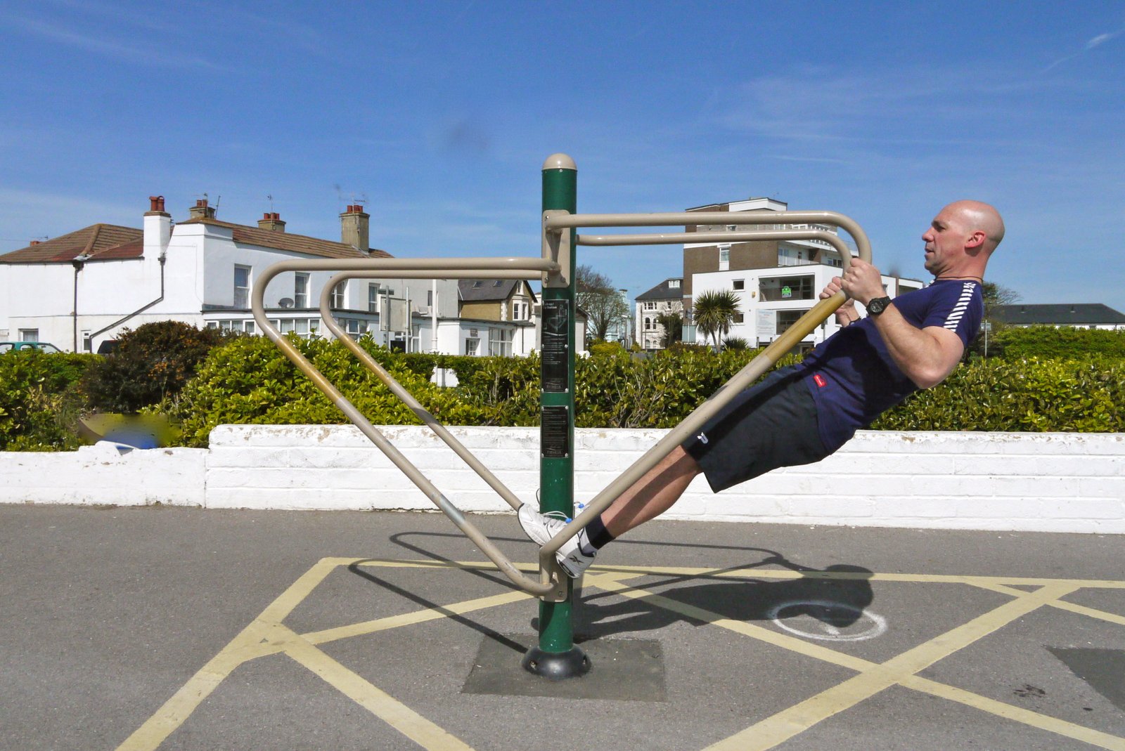 Push Up Station & Leg Stretch 