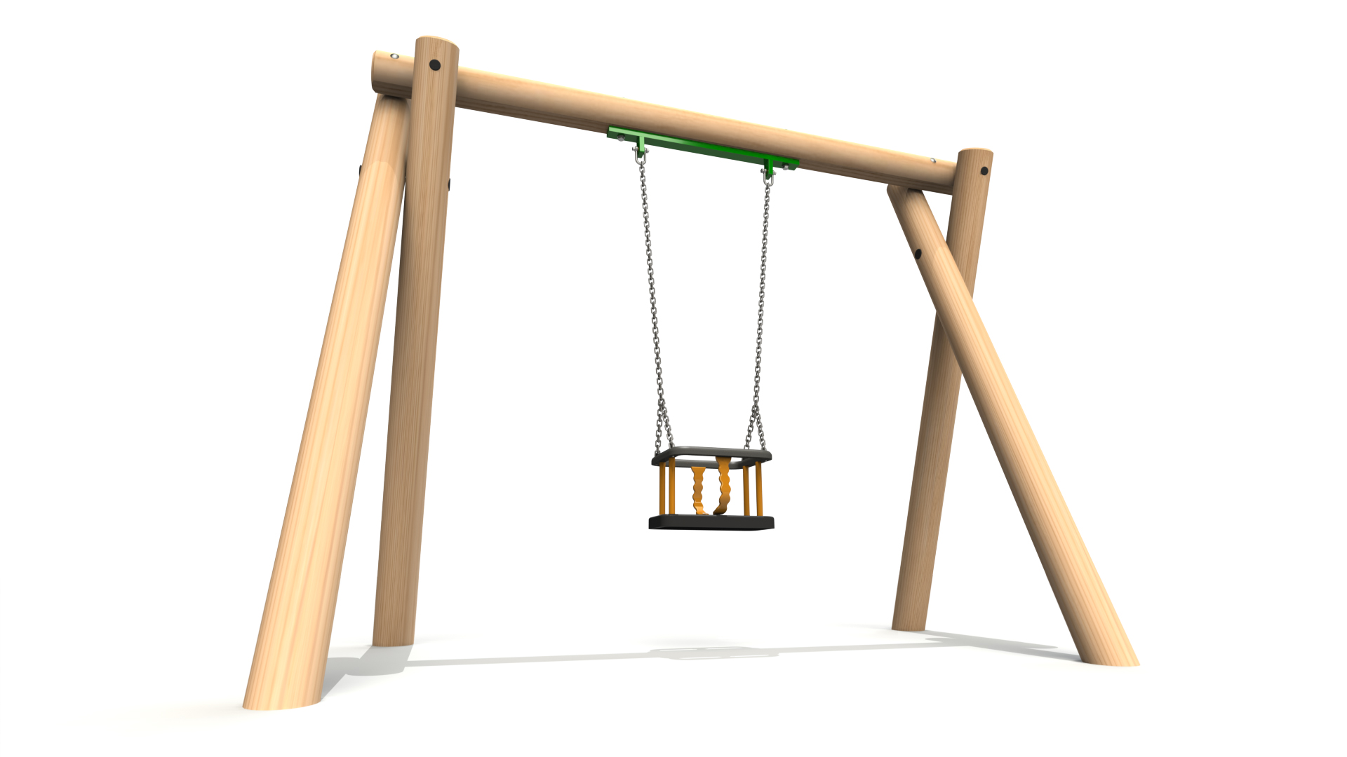 Single Timber Swing - Single Cradle Swing Seat (2m)